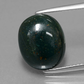 Heliotropo verde natural de 5,82 ct, corte óvalo, opaco