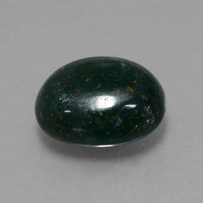 Heliotropo verde natural de 5,82 ct, corte óvalo, opaco