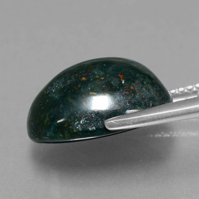 Heliotropo verde natural de 7,75 ct, corte óvalo, opaco