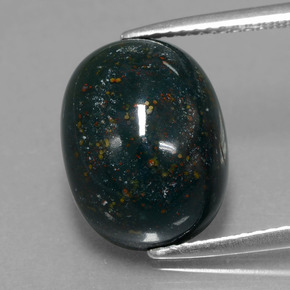 Heliotropo verde natural de 9,10 ct, corte óvalo, opaco