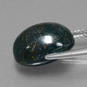 Heliotropo verde natural de 9,10 ct, corte óvalo, opaco