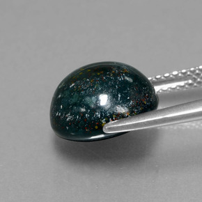 Heliotropo verde moteado natural de 4,95 ct, corte redondo, opaco