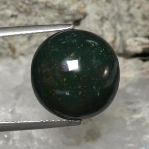 Heliotropo verde natural de 11,27 ct, corte redondo, opaco