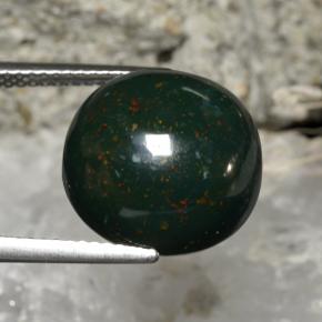 Heliotropo verde natural de 11,27 ct, corte redondo, opaco