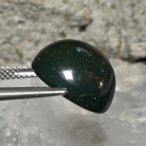 Heliotropo verde natural de 11,27 ct, corte redondo, opaco