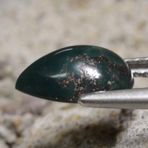 Heliotropo verde natural de 1,79 ct, en forma de pera, opaco