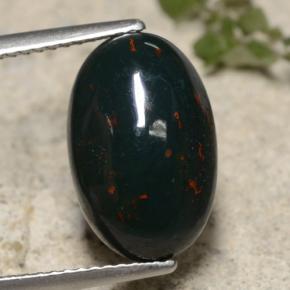 Heliotropo verde natural de 5,49 ct, corte óvalo, opaco