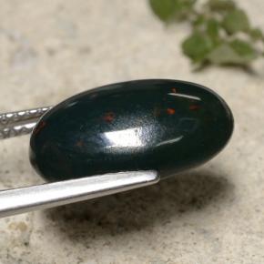 Heliotropo verde natural de 5,49 ct, corte óvalo, opaco