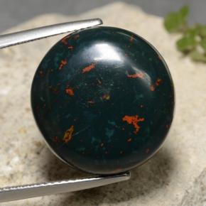 Heliotropo verde natural de 19,71 ct, corte óvalo, opaco