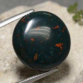 Heliotropo verde natural de 19,71 ct, corte óvalo, opaco
