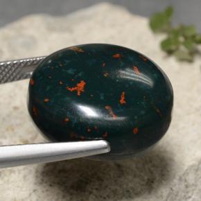 Heliotropo verde natural de 19,71 ct, corte óvalo, opaco
