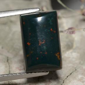 Heliotropo verde natural de 5,62 ct, baguette, opaco