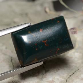 Heliotropo verde natural de 5,62 ct, baguette, opaco