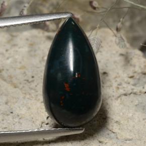 Heliotropo verde natural de 5,92 ct, en forma de pera, opaco