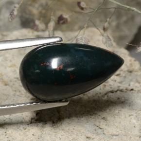 Heliotropo verde natural de 5,92 ct, en forma de pera, opaco