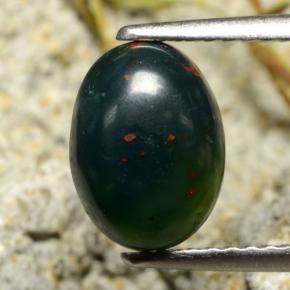Heliotropo verde natural de 1,80 ct, corte óvalo, opaco
