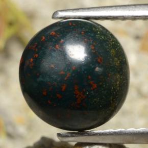 Heliotropo verde natural de 2,69 ct, corte redondo, opaco