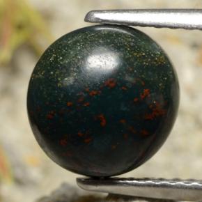 Heliotropo verde natural de 2,69 ct, corte redondo, opaco
