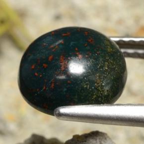 Heliotropo verde natural de 2,69 ct, corte redondo, opaco