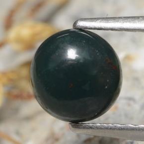 Heliotropo verde natural de 0,84 ct, corte redondo, opaco