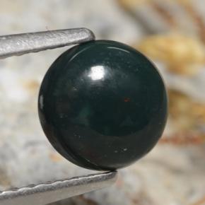 Heliotropo verde natural de 0,84 ct, corte redondo, opaco