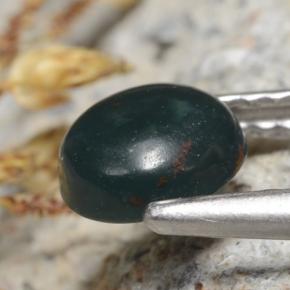 Heliotropo verde natural de 0,84 ct, corte redondo, opaco