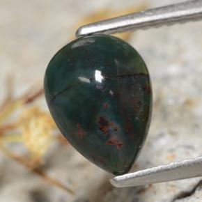 Heliotropo verde natural de 1,26 ct, en forma de pera, opaco