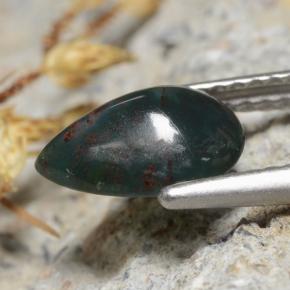 Heliotropo verde natural de 1,26 ct, en forma de pera, opaco