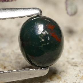 Heliotropo verde natural de 0,43 ct, corte óvalo, opaco