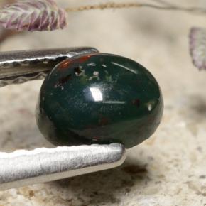 Heliotropo verde natural de 0,43 ct, corte óvalo, opaco