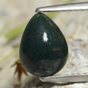 Heliotropo verde natural de 1,45 ct, en forma de pera, opaco