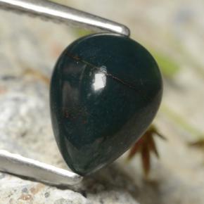 Heliotropo verde natural de 1,45 ct, en forma de pera, opaco