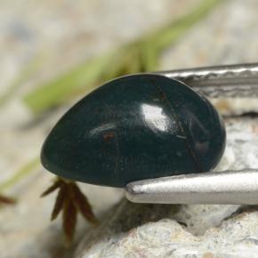 Heliotropo verde natural de 1,45 ct, en forma de pera, opaco