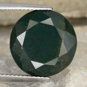 Sanguinaria Verde oscuro natural de 11.25 ct, Corte Redondo, Opaco