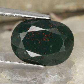 Heliotropo verde natural de 5,52 ct, corte óvalo, opaco