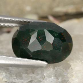 Heliotropo verde natural de 5,52 ct, corte óvalo, opaco