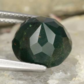 Heliotropo verde natural de 7,11 ct, corte redondo, opaco