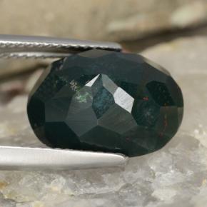Heliotropo verde natural de 7,64 ct, corte óvalo, opaco
