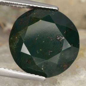 Heliotropo verde natural de 12,39 ct, corte redondo, opaco