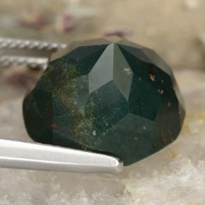 Heliotropo verde natural de 12,39 ct, corte redondo, opaco