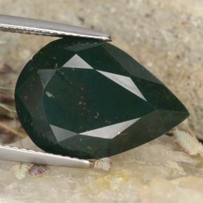 Heliotropo verde natural de 10,25 ct, en forma de pera, opaco
