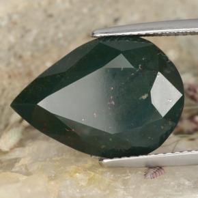 Heliotropo verde natural de 10,25 ct, en forma de pera, opaco