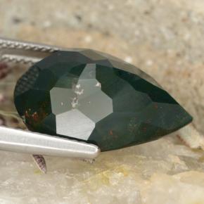 Heliotropo verde natural de 10,25 ct, en forma de pera, opaco
