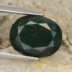 Heliotropo verde natural de 8,22 ct, corte óvalo, opaco