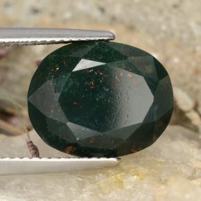 Heliotropo verde natural de 8,22 ct, corte óvalo, opaco