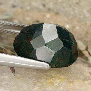 Heliotropo verde natural de 8,22 ct, corte óvalo, opaco