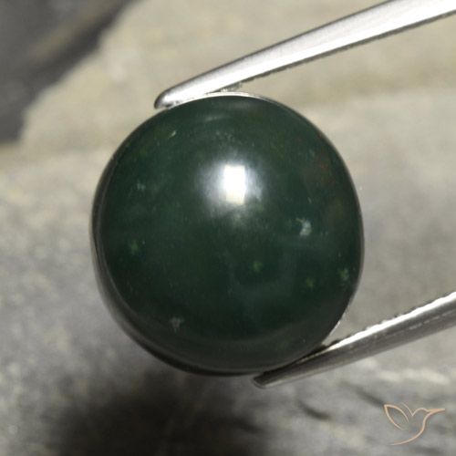 13.42ct Natural Verde oscuro Sanguinaria, Redondo, Opaco