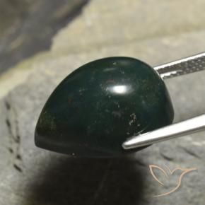 Sanguinaria Verde oscuro natural de 13.48 ct, En forma de pera, Opaco