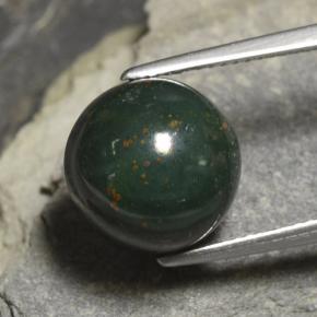 Heliotropo verde natural de 8,82 ct, corte redondo, opaco