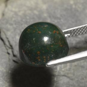 Heliotropo verde natural de 8,82 ct, corte redondo, opaco
